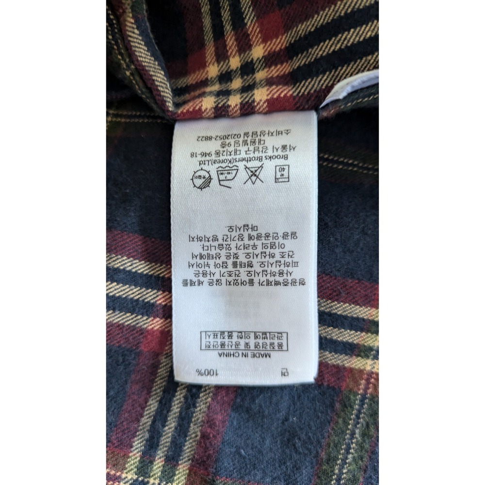 Vintage Brooks Brothers Plaid Cotton Long Robe, Pockets & Interior Tie, No Belt - Picture 10 of 12